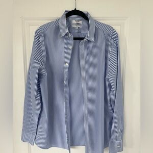 Murano Men’s white/blue striped dress shirt